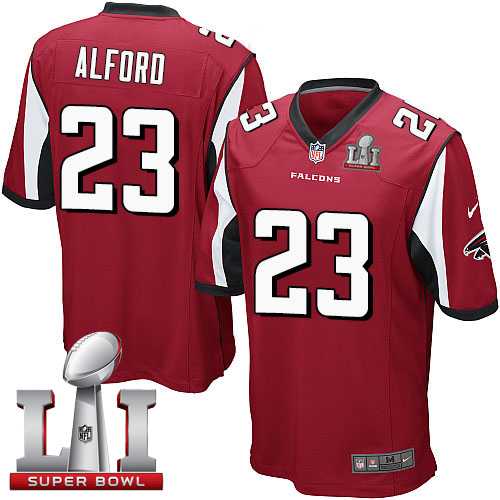 Youth Nike Atlanta Falcons #23 Robert Alford Red Team Color Super Bowl LI 51 Stitched NFL Elite Jersey