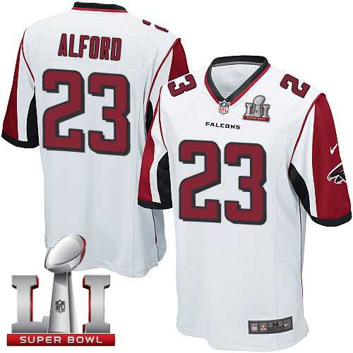 Youth Nike Atlanta Falcons #23 Robert Alford White Super Bowl LI 51 Stitched NFL Elite Jersey