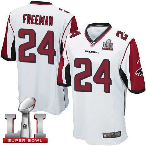 Youth Nike Atlanta Falcons #24 Devonta Freeman White Super Bowl LI 51 Stitched NFL Elite Jersey