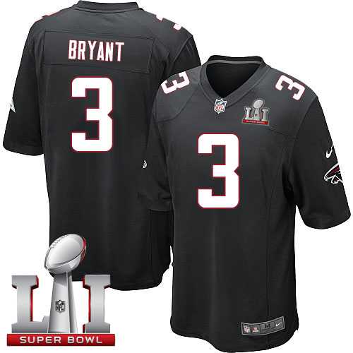 Youth Nike Atlanta Falcons #3 Matt Bryant Black Alternate Super Bowl LI 51 Stitched NFL Elite Jersey