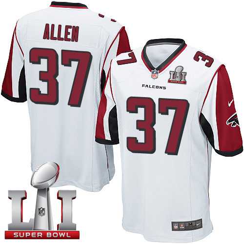Youth Nike Atlanta Falcons #37 Ricardo Allen White Super Bowl LI 51 Stitched NFL Elite Jersey