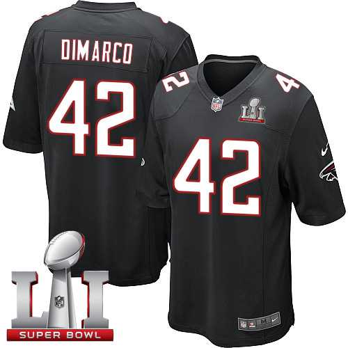 Youth Nike Atlanta Falcons #42 Patrick DiMarco Black Alternate Super Bowl LI 51 Stitched NFL Elite Jersey