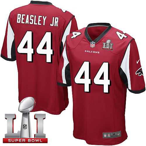 Youth Nike Atlanta Falcons #44 Vic Beasley Jr Red Team Color Super Bowl LI 51 Stitched NFL Elite Jersey