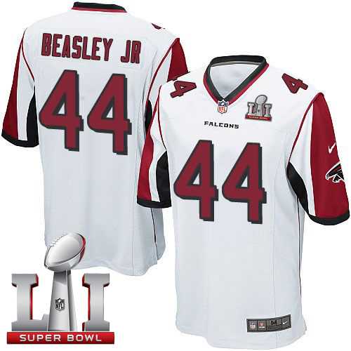 Youth Nike Atlanta Falcons #44 Vic Beasley Jr White Super Bowl LI 51 Stitched NFL Elite Jersey