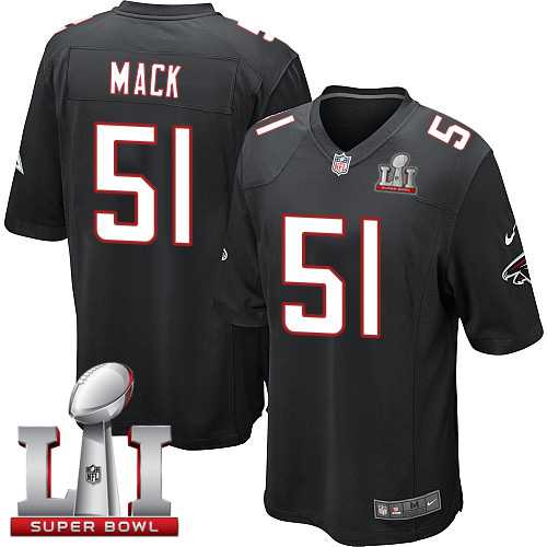 Youth Nike Atlanta Falcons #51 Alex Mack Black Alternate Super Bowl LI 51 Stitched NFL Elite Jersey