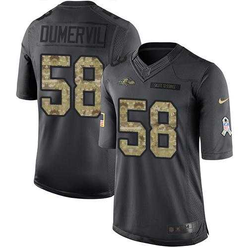Youth Nike Baltimore Ravens #58 Elvis Dumervil Anthracite Stitched NFL Limited 2016 Salute to Service Jersey