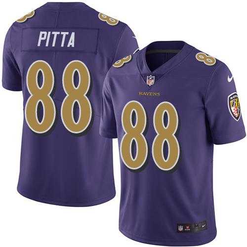Youth Nike Baltimore Ravens #88 Dennis Pitta Purple Stitched NFL Limited Rush Jersey