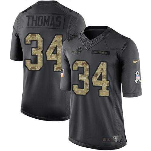 Youth Nike Buffalo Bills #34 Thurman Thomas Anthracite Stitched NFL Limited 2016 Salute to Service Jersey