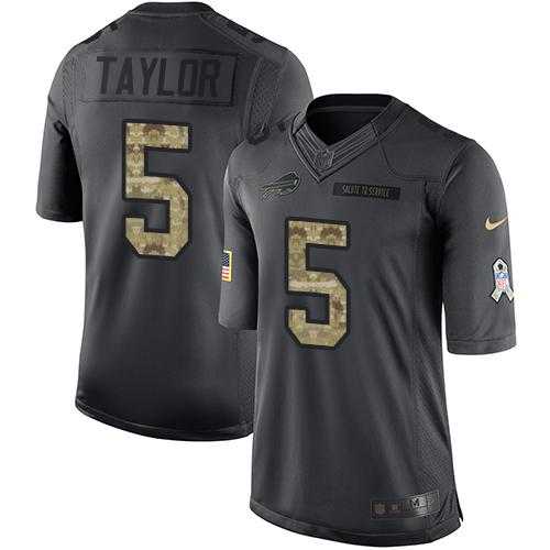 Youth Nike Buffalo Bills #5 Tyrod Taylor Anthracite Stitched NFL Limited 2016 Salute to Service Jersey
