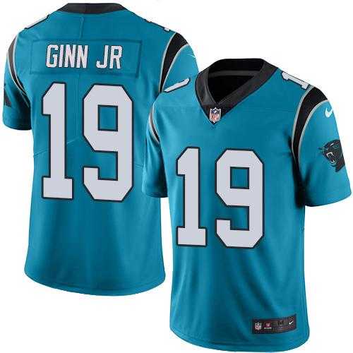 Youth Nike Carolina Panthers #19 Ted Ginn Jr Blue Stitched NFL Limited Rush Jersey