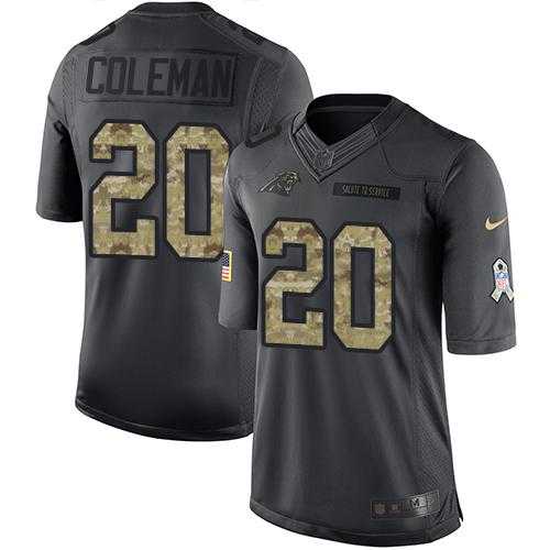 Youth Nike Carolina Panthers #20 Kurt Coleman Anthracite Stitched NFL Limited 2016 Salute to Service Jersey