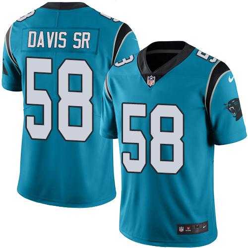 Youth Nike Carolina Panthers #58 Thomas Davis Sr Blue Stitched NFL Limited Rush Jersey