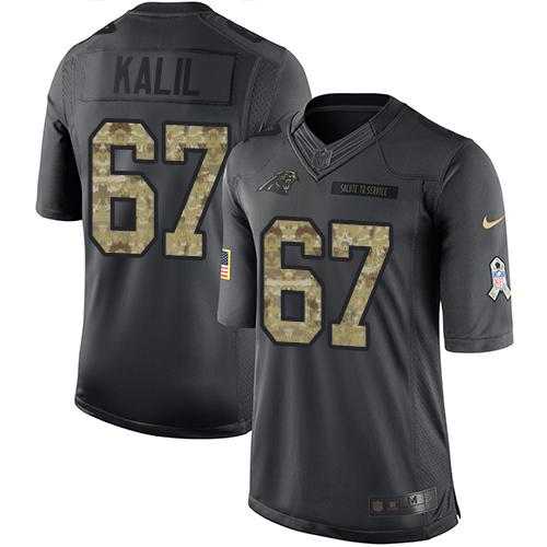 Youth Nike Carolina Panthers #67 Ryan Kalil Anthracite Stitched NFL Limited 2016 Salute to Service Jersey