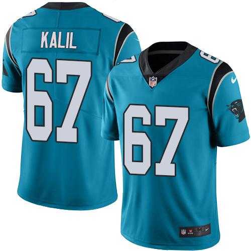 Youth Nike Carolina Panthers #67 Ryan Kalil Blue Stitched NFL Limited Rush Jersey
