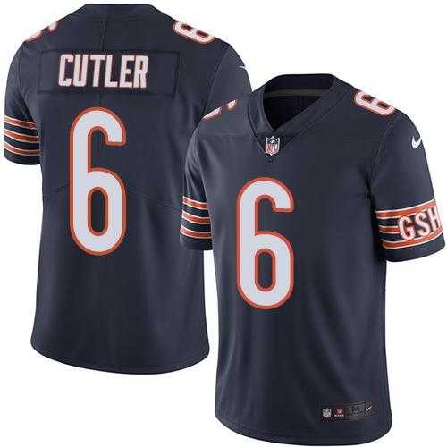 Youth Nike Chicago Bears #6 Jay Cutler Navy Blue Stitched NFL Limited Rush Jersey