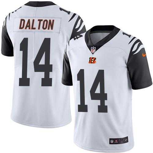 Youth Nike Cincinnati Bengals #14 Andy Dalton White Stitched NFL Limited Rush Jersey