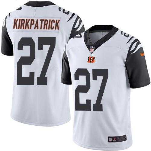Youth Nike Cincinnati Bengals #27 Dre Kirkpatrick White Stitched NFL Limited Rush Jersey