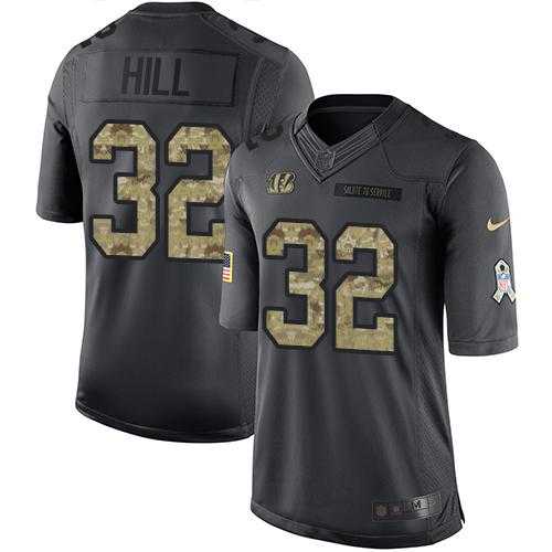 Youth Nike Cincinnati Bengals #32 Jeremy Hill Anthracite Stitched NFL Limited 2016 Salute to Service Jersey