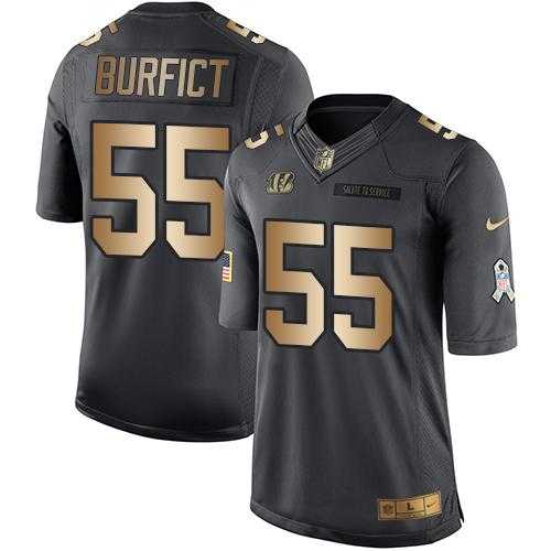 Youth Nike Cincinnati Bengals #55 Vontaze Burfict Anthracite Stitched NFL Limited Gold Salute to Service Jersey