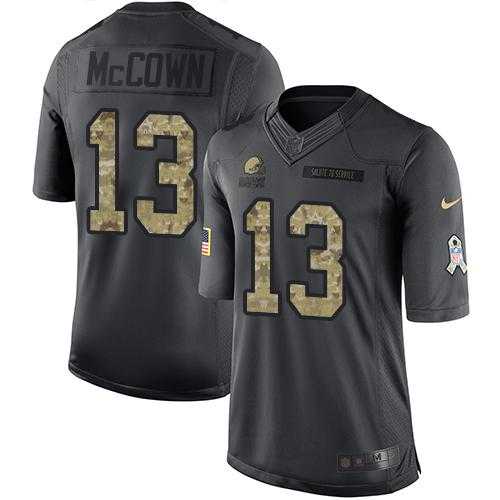 Youth Nike Cleveland Browns #13 Josh McCown Anthracite Stitched NFL Limited 2016 Salute to Service Jersey
