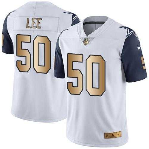 Youth Nike Dallas Cowboys #50 Sean Lee White Stitched NFL Limited Gold Rush Jersey