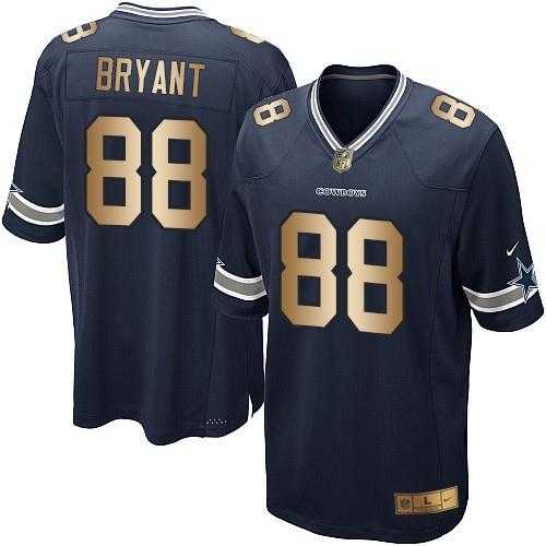 Youth Nike Dallas Cowboys #88 Dez Bryant Navy Blue Team Color Stitched NFL Elite Gold Jersey