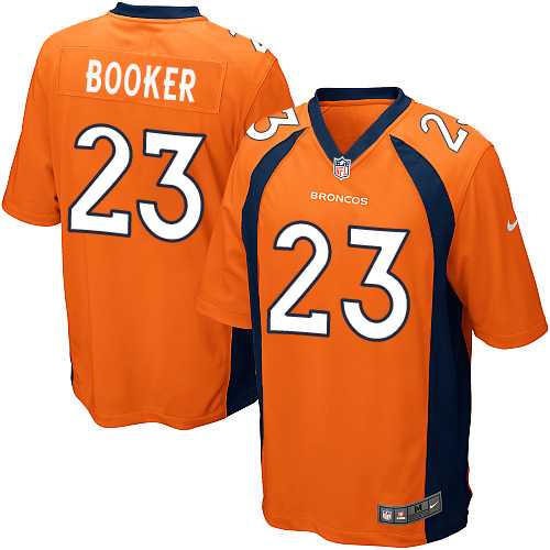 Youth Nike Denver Broncos #23 Devontae Booker Orange Team Color Stitched NFL New Elite Jersey