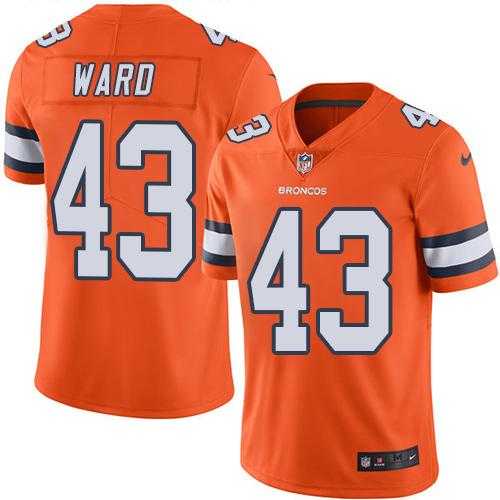 Youth Nike Denver Broncos #43 T.J. Ward Orange Stitched NFL Limited Rush Jersey