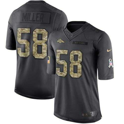 Youth Nike Denver Broncos #58 Von Miller Anthracite Stitched NFL Limited 2016 Salute to Service Jersey