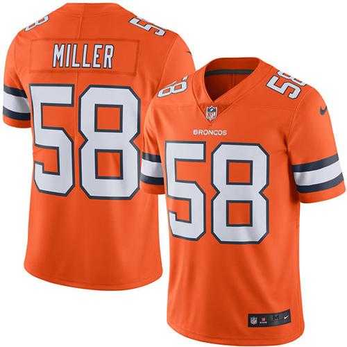Youth Nike Denver Broncos #58 Von Miller Orange Stitched NFL Limited Rush Jersey