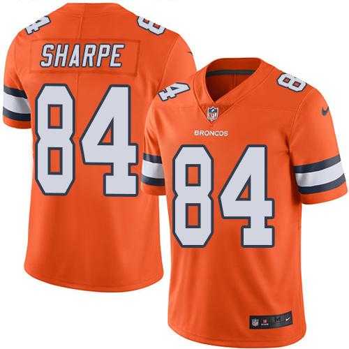 Youth Nike Denver Broncos #84 Shannon Sharpe Orange Stitched NFL Limited Rush Jersey