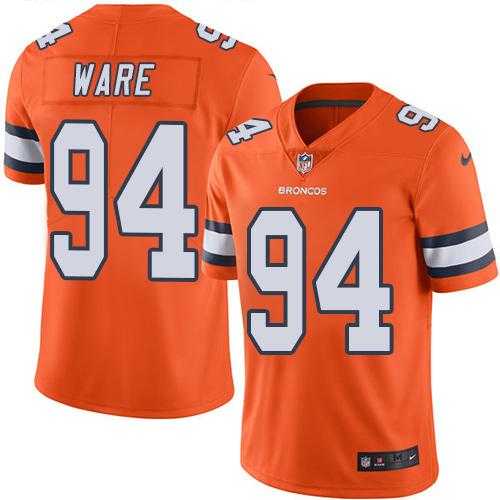 Youth Nike Denver Broncos #94 DeMarcus Ware Orange Stitched NFL Limited Rush Jersey
