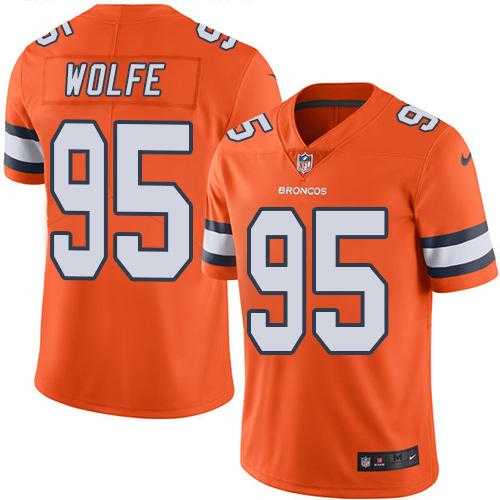 Youth Nike Denver Broncos #95 Derek Wolfe Orange Stitched NFL Limited Rush Jersey