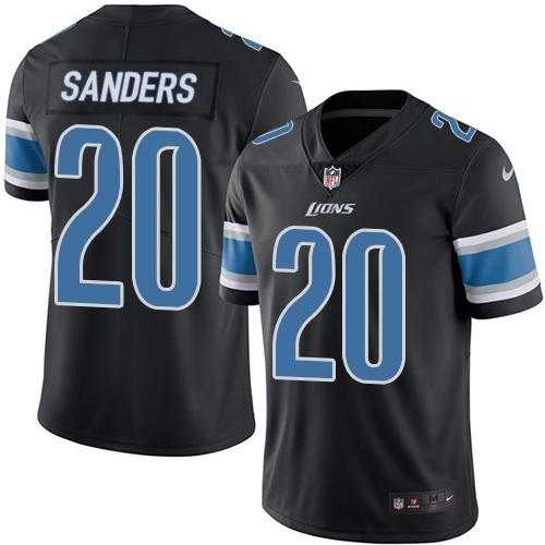 Youth Nike Detroit Lions #20 Barry Sanders Black Stitched NFL Limited Rush Jersey