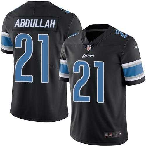 Youth Nike Detroit Lions #21 Ameer Abdullah Black Stitched NFL Limited Rush Jersey