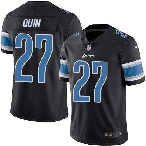 Youth Nike Detroit Lions #27 Glover Quin Black Stitched NFL Limited Rush Jersey