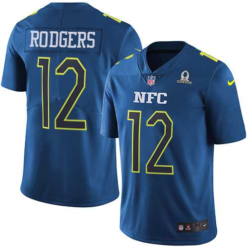 Youth Nike Green Bay Packers #12 Aaron Rodgers Navy Stitched NFL Limited NFC 2017 Pro Bowl Jersey