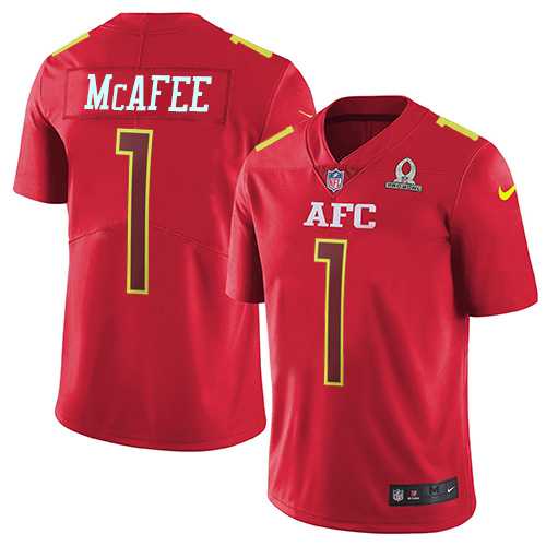 Youth Nike Indianapolis Colts #1 Pat McAfee Red Stitched NFL Limited AFC 2017 Pro Bowl Jersey