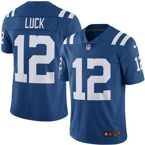 Youth Nike Indianapolis Colts #12 Andrew Luck Royal Blue Stitched NFL Limited Rush Jersey