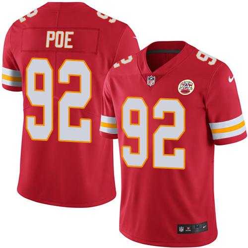 Youth Nike Kansas City Chiefs #92 Dontari Poe Red Stitched NFL Limited Rush Jersey