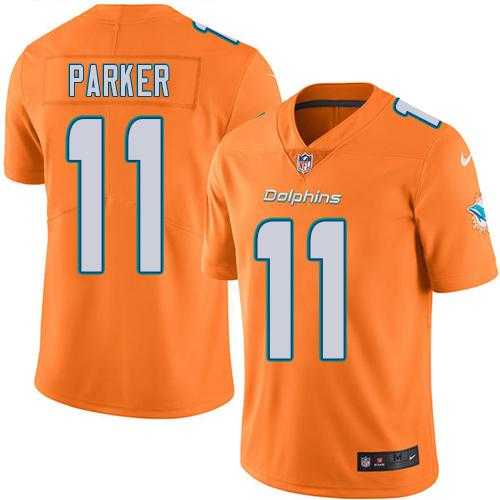 Youth Nike Miami Dolphins #11 DeVante Parker Orange Stitched NFL Limited Rush Jersey