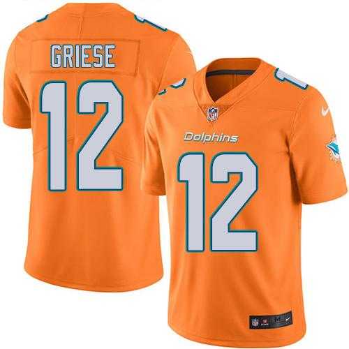 Youth Nike Miami Dolphins #12 Bob Griese Orange Stitched NFL Limited Rush Jersey