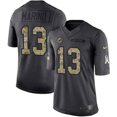 Youth Nike Miami Dolphins #13 Dan Marino Anthracite Stitched NFL Limited 2016 Salute to Service Jersey Youth Nike Miami Dolphins #13 Dan Marino Anthracite Stitched NFL Limited 2016 Salute to Service Jersey