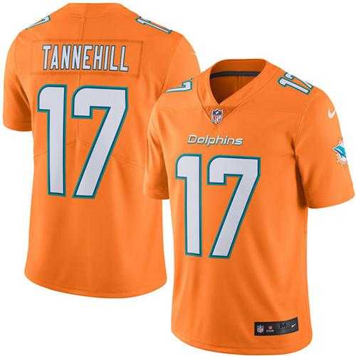 Youth Nike Miami Dolphins #17 Ryan Tannehill Orange Stitched NFL Limited Rush Jersey