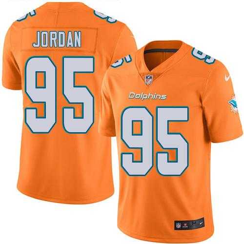 Youth Nike Miami Dolphins #95 Dion Jordan Orange Stitched NFL Limited Rush Jersey