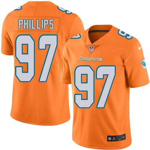Youth Nike Miami Dolphins #97 Jordan Phillips Orange Stitched NFL Limited Rush Jersey