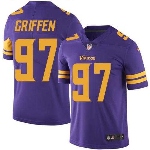 Youth Nike Minnesota Vikings #97 Everson Griffen Purple Stitched NFL Limited Rush Jersey