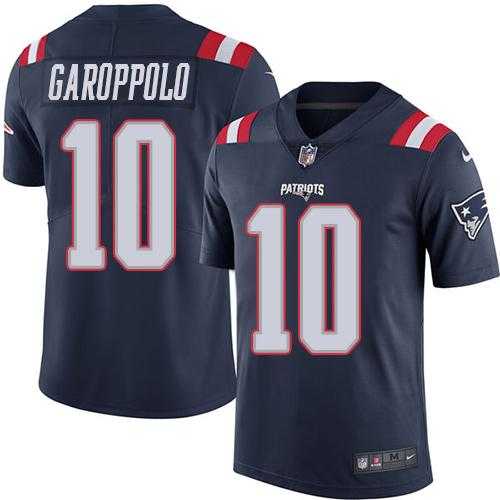 Youth Nike New England Patriots #10 Jimmy Garoppolo Navy Blue Stitched NFL Limited Rush Jersey