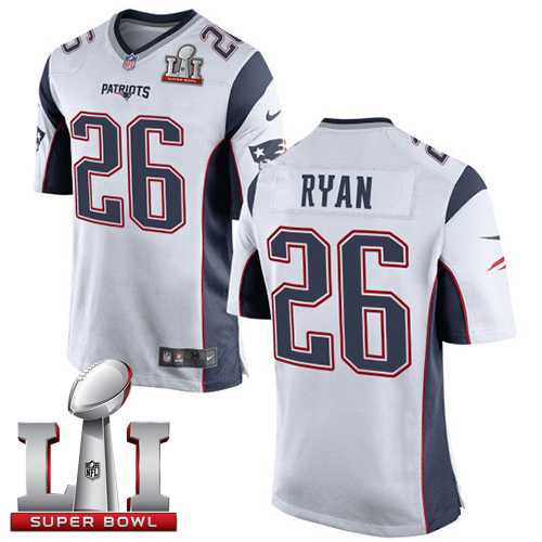 Youth Nike New England Patriots #26 Logan Ryan White Super Bowl LI 51 Stitched NFL New Elite Jersey