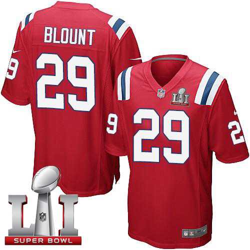 Youth Nike New England Patriots #29 LeGarrette Blount Red Alternate Super Bowl LI 51 Stitched NFL Elite Jersey
